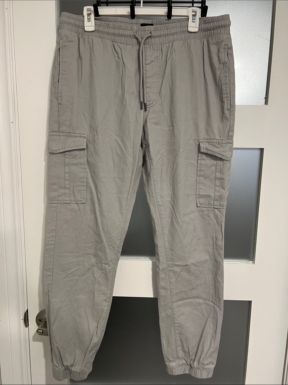 Buffalo David Bitton Light Grey Cargo Jogger Pants